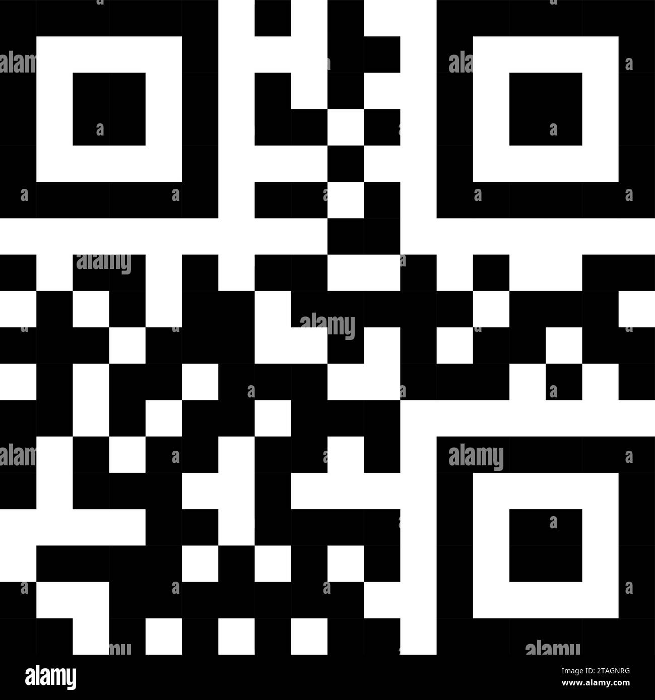 Codice QR arbitrario, icona da cubi neri su sfondo bianco. Illustrazione Vettoriale