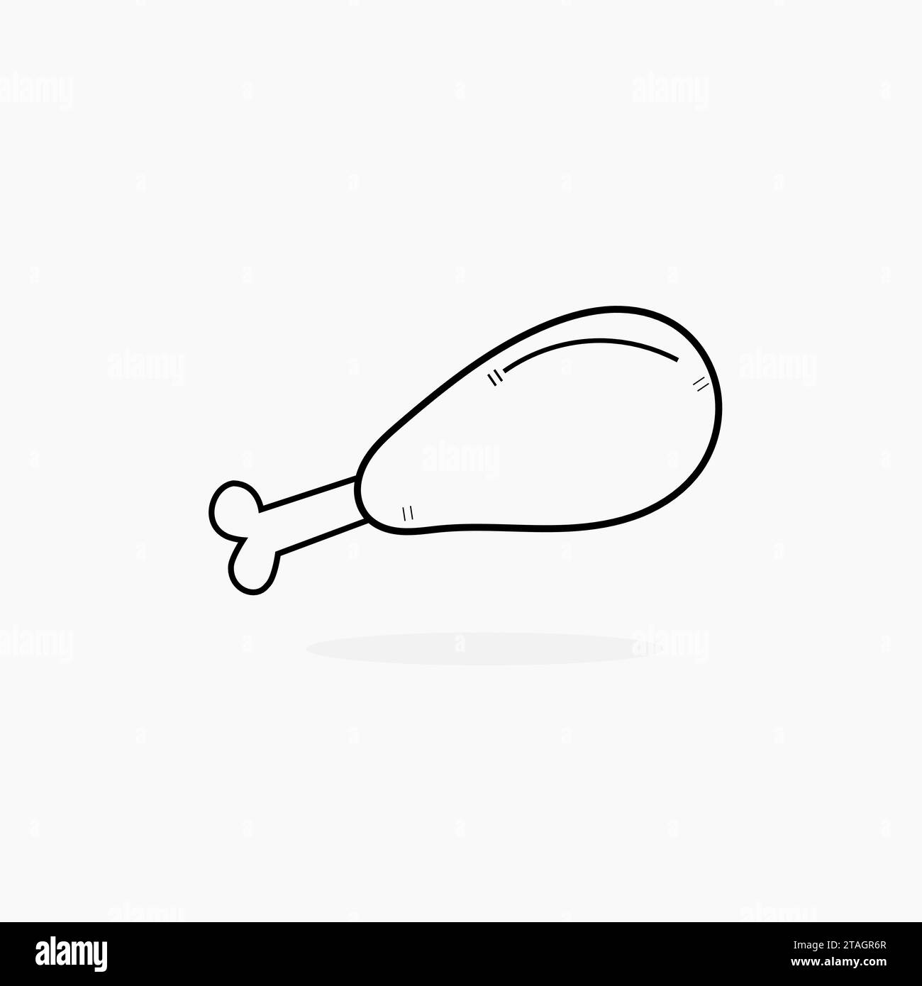 Illustrazione vettoriale del cibo. icona della carne con cosce di pollo o bacchette di pollo. semplice elemento di linea per caffè, stallo, segno, identità. fast food di strada Illustrazione Vettoriale