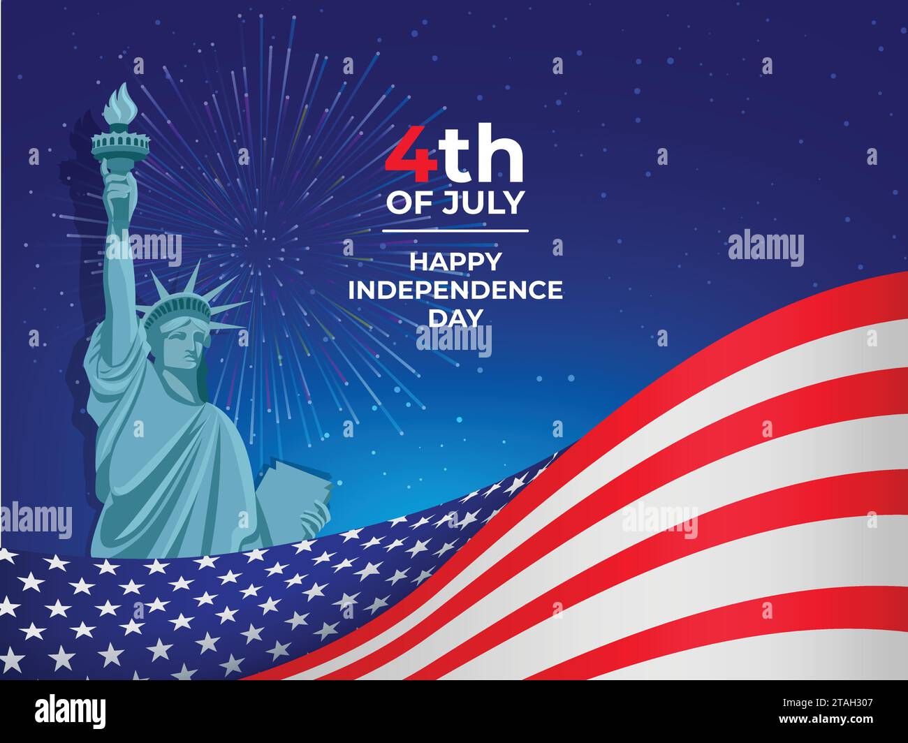 Felice Independence Day 4 luglio USA Illustrazione Vettoriale