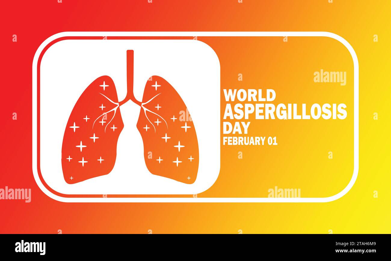 Illustrazione vettoriale della giornata mondiale dell'aspergillosi. 1 febbraio. Adatto per biglietti d'auguri, poster e striscioni. Illustrazione Vettoriale
