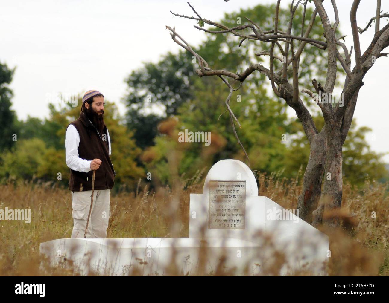 UMAN, UCRAINA - 20 SETTEMBRE 2009: Pellegrini ebrei ortodossi a Uman, Ucraina durante la celebrazione Rosh Hashanah, il capodanno ebraico a Uman, Ucraina. Foto Stock