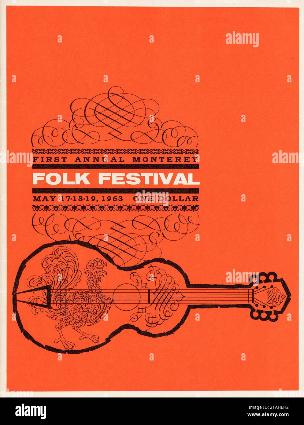 1963 Monterey Folk Festival Concert Program (in primo piano era Bob Dylan) Foto Stock