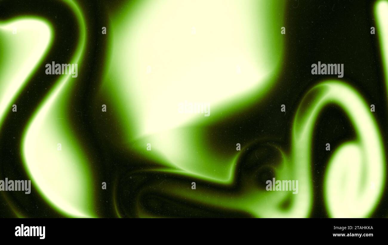 Toni sfumati di acido verde e giallo sfocati. Sfondo astratto su sfondo sgranato scuro. Luce brillante. Striscione grande. Foto Stock