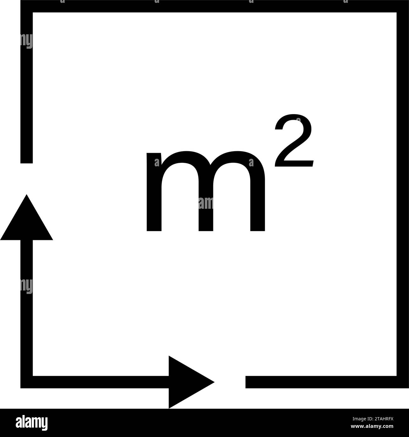 Icona m2 metri quadrati con frecce Illustrazione Vettoriale