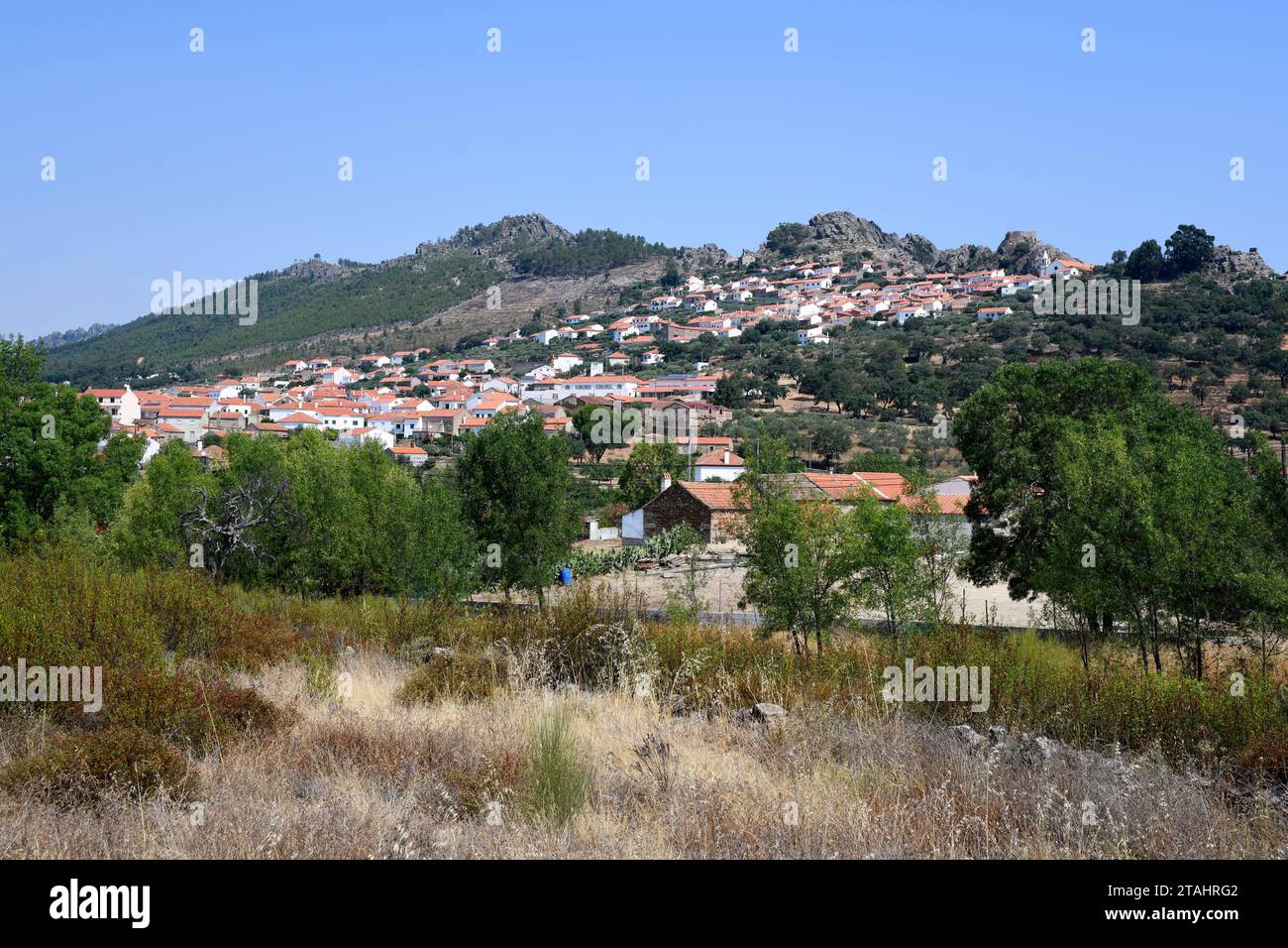 Penha Garcia, vista panoramica. Idanha-a-Nova, Castelo Branco, Portogallo. Foto Stock