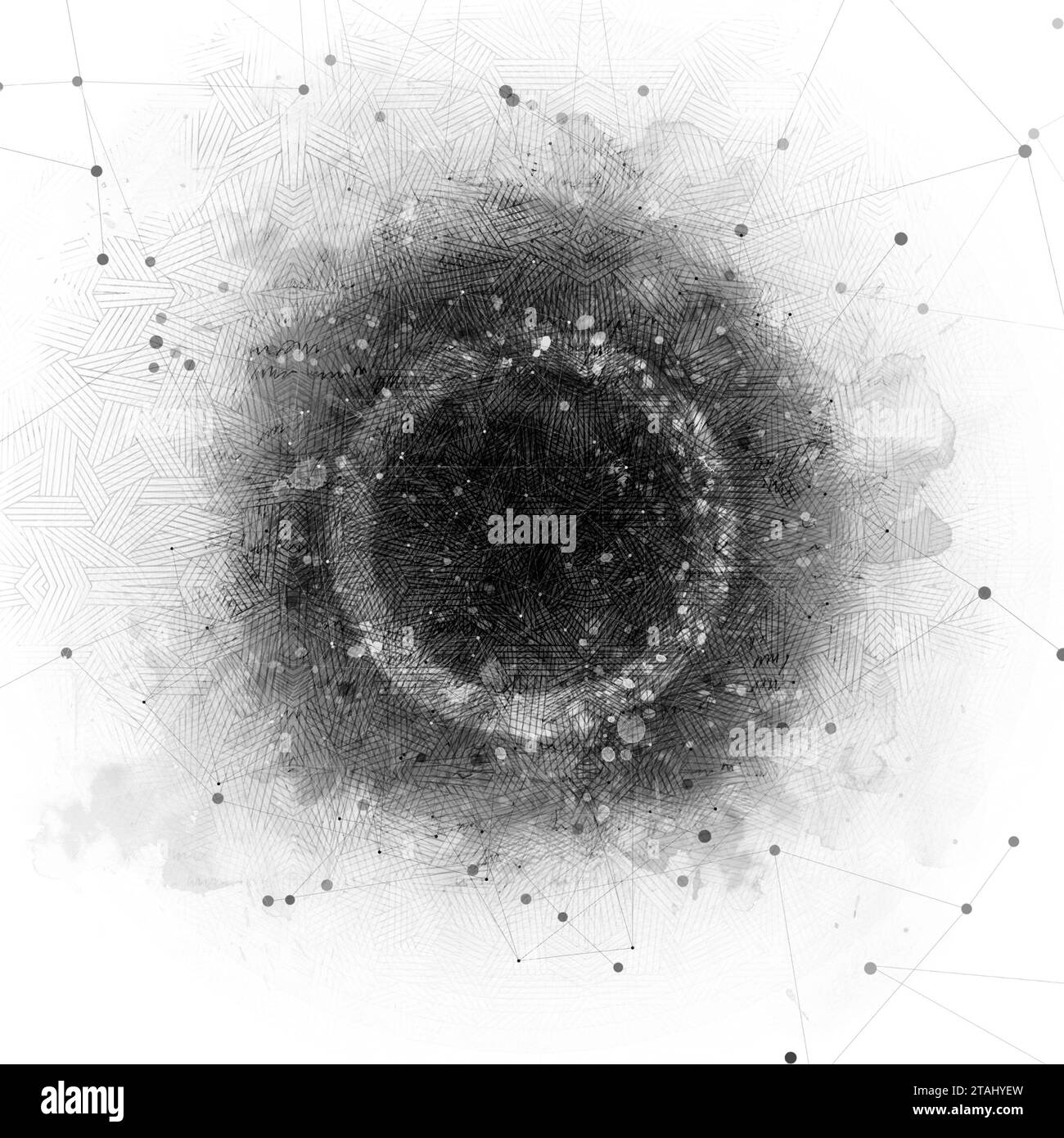 Elemento cerchio ad acquerello con colori saturi e centro luminoso per il design della scheda su modello isolato di sfondo. Foto Stock