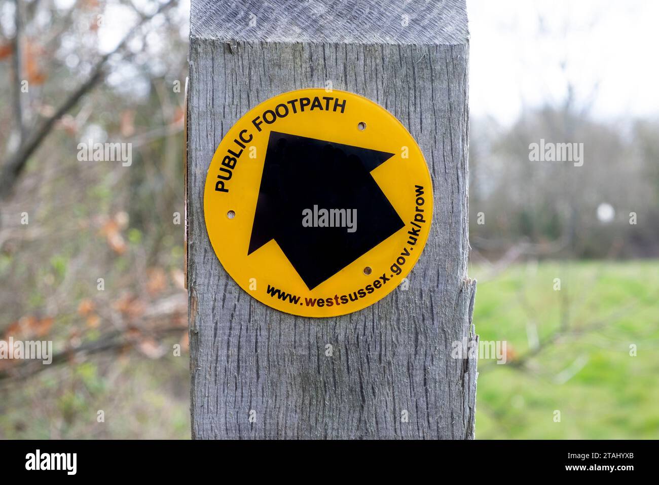 Cartello pubblico vicino a Chidham, West Sussex, Regno Unito Foto Stock