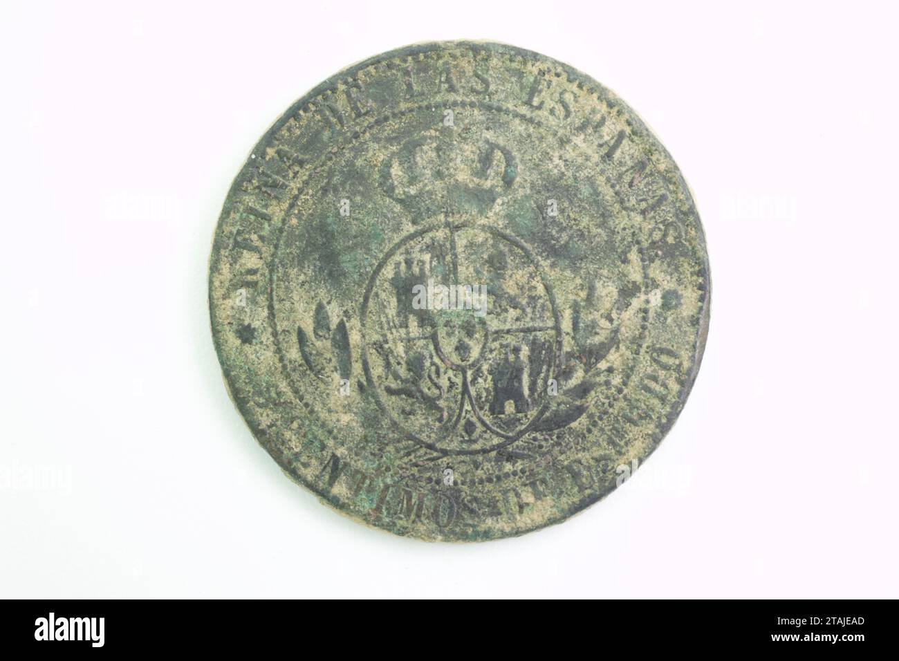 vecchie monete spagnole numismatiche provenienti dalla penisola iberica Foto Stock