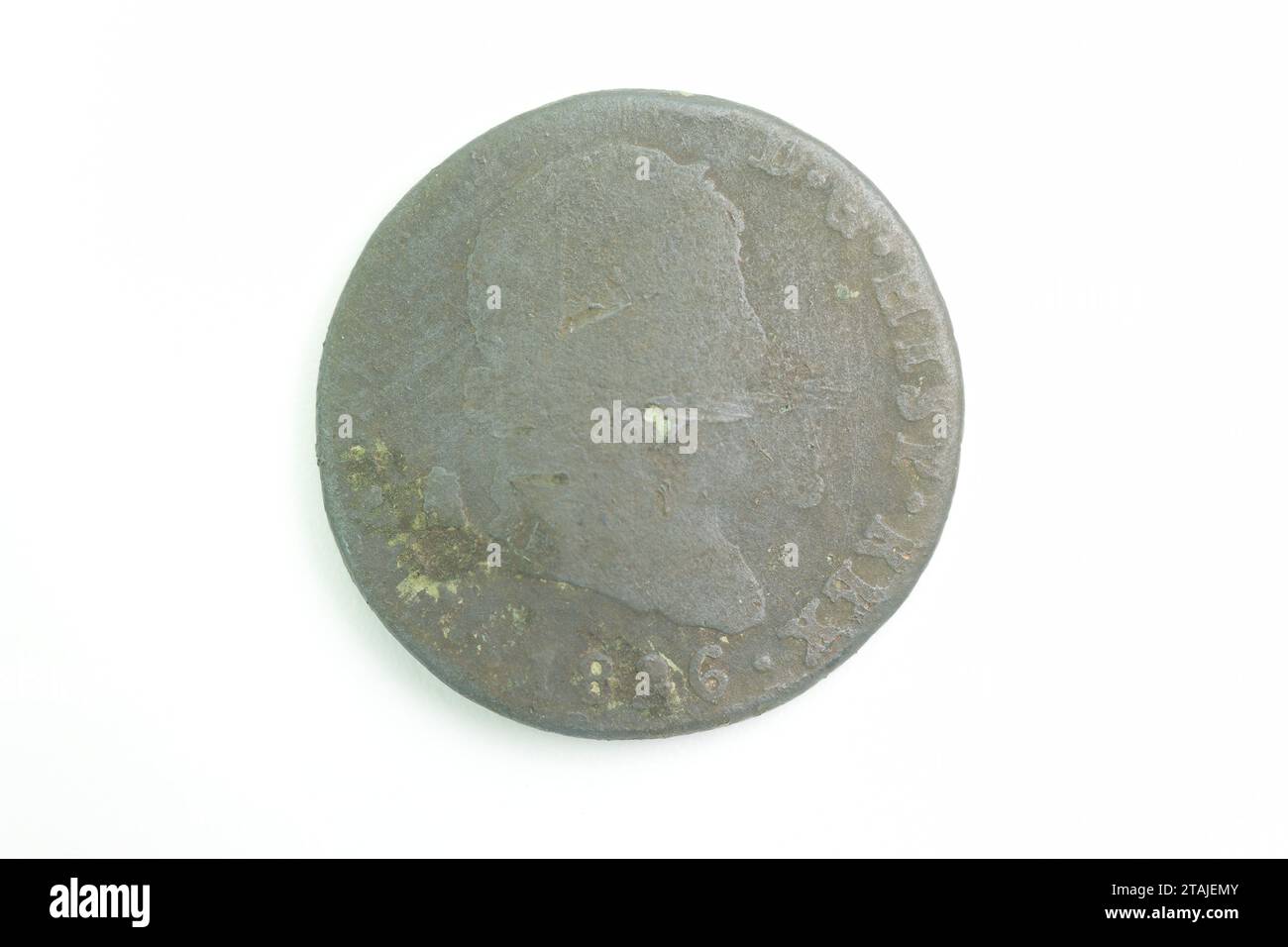 vecchie monete spagnole numismatiche provenienti dalla penisola iberica Foto Stock