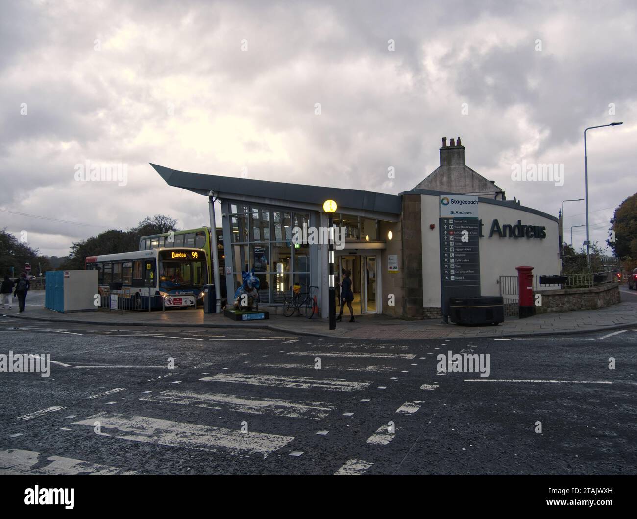 Stazione degli autobus di St Andrews, St Andrews, Fife Foto Stock