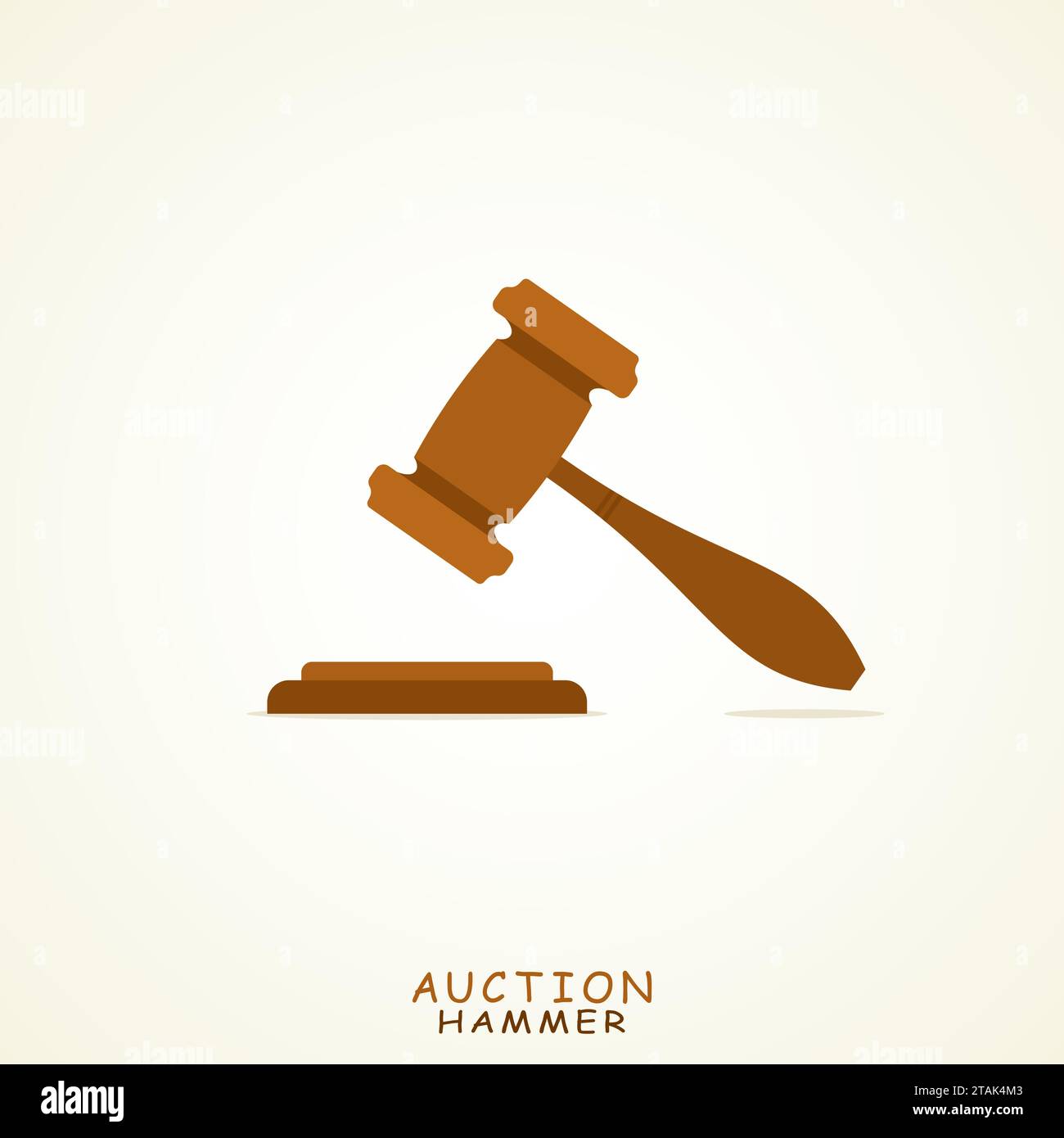 Icona Judge o Auction Hammer in stile piatto. Illustrazione vettoriale. Illustrazione Vettoriale