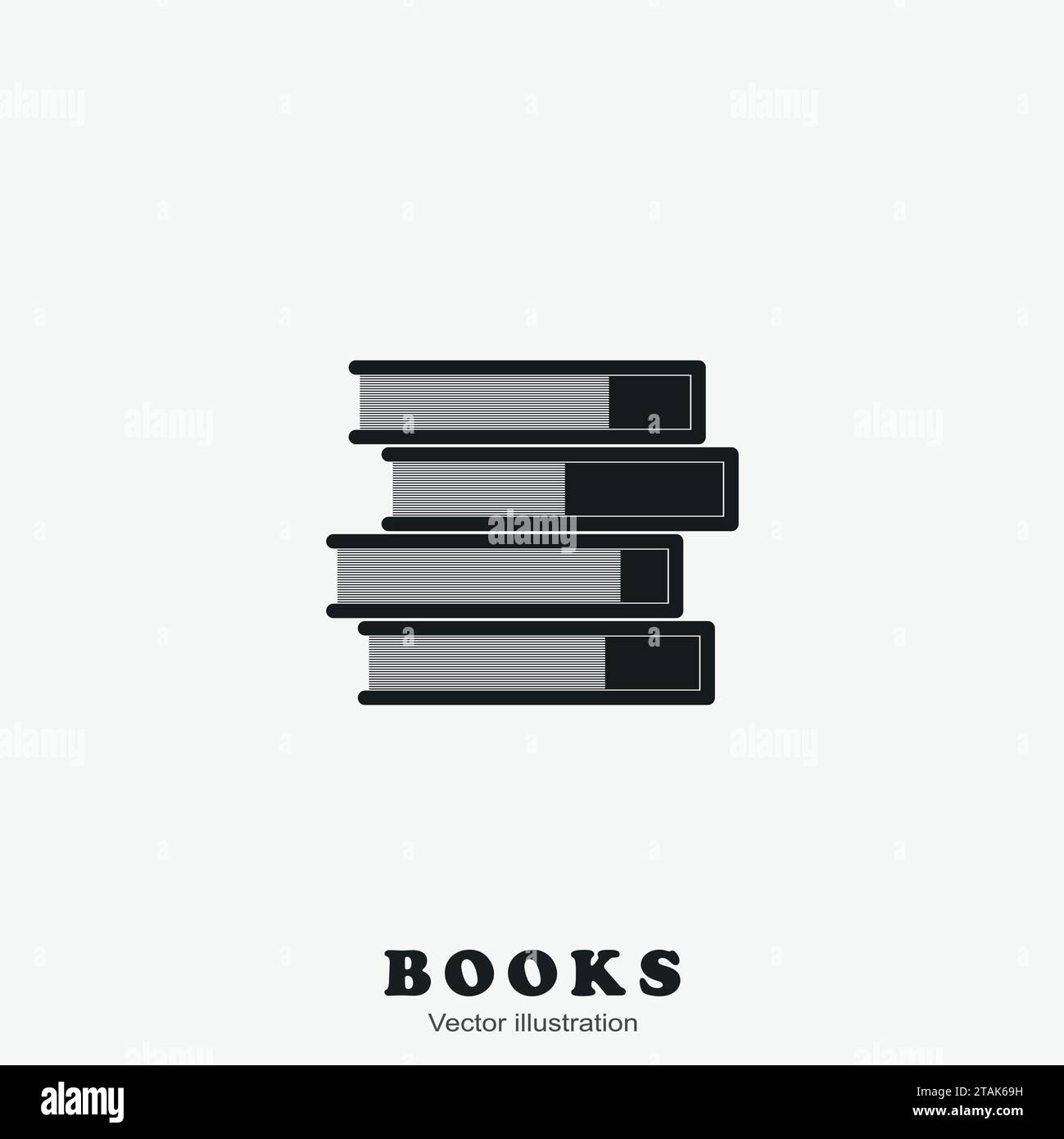 Icona Black Books in stile piatto. Illustrazione vettoriale Illustrazione Vettoriale