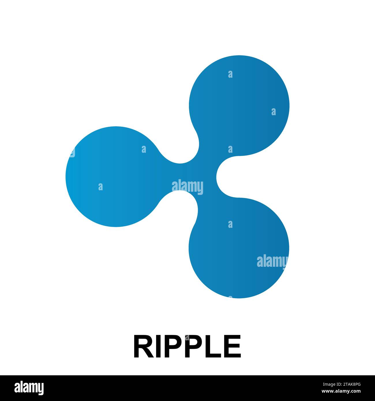 Logo piatto della blockchain cripto-valuta a ripple isolato su sfondo bianco. Illustrazione vettoriale Illustrazione Vettoriale