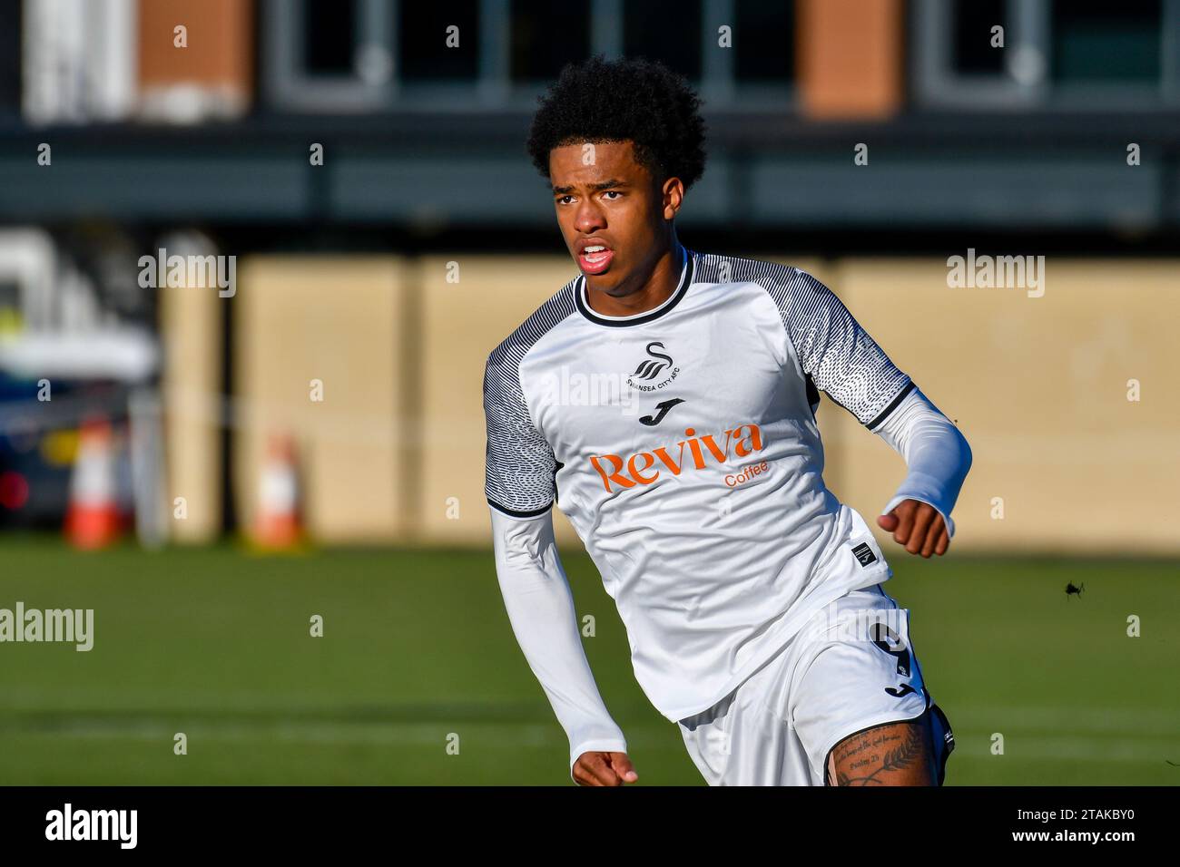 Swansea, Galles. Dicembre 2023. Kristian Fletcher di Swansea City durante l'Under 21 Professional Development League match tra Swansea City e Colchester United alla Swansea City Academy di Swansea, Galles, Regno Unito, il 1 dicembre 2023. Crediti: Duncan Thomas/Majestic Media/Alamy Live News. Foto Stock