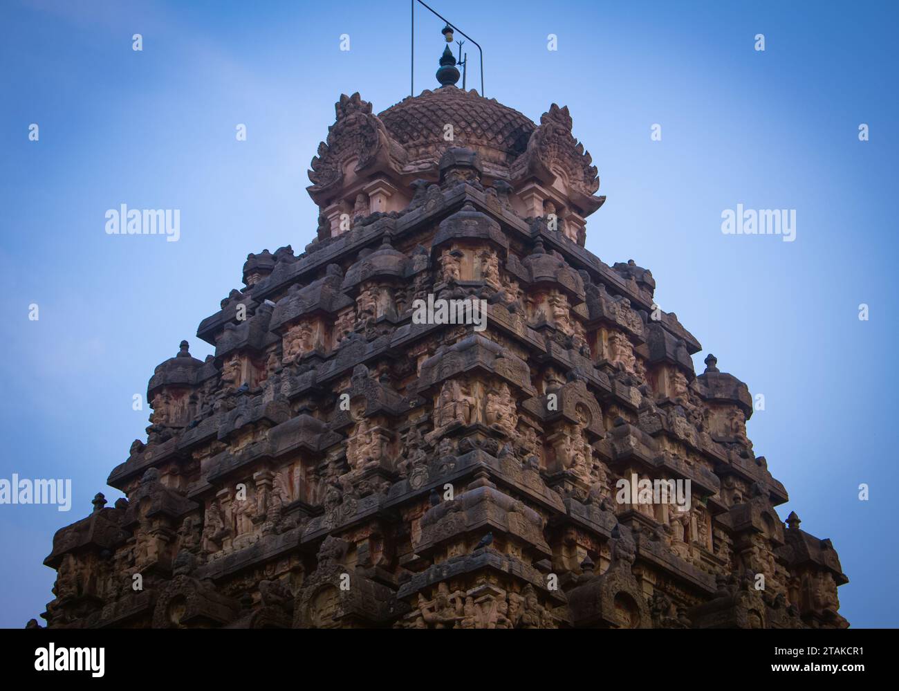 Il Tempio di Airavatesvara è un tempio indù di architettura dravidica situato nella città di Darasuram a Kumbakonam, nel distretto di Thanjavur, nello stato dell'India meridionale Foto Stock