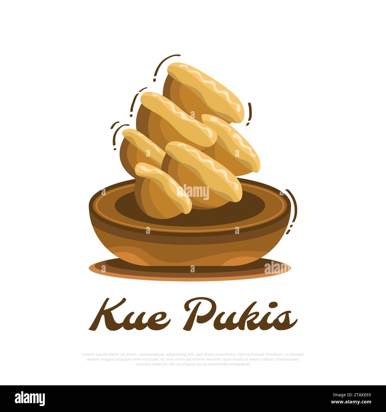Illustrazione di Kue Pukis, torta tradizionale indonesiana Illustrazione Vettoriale