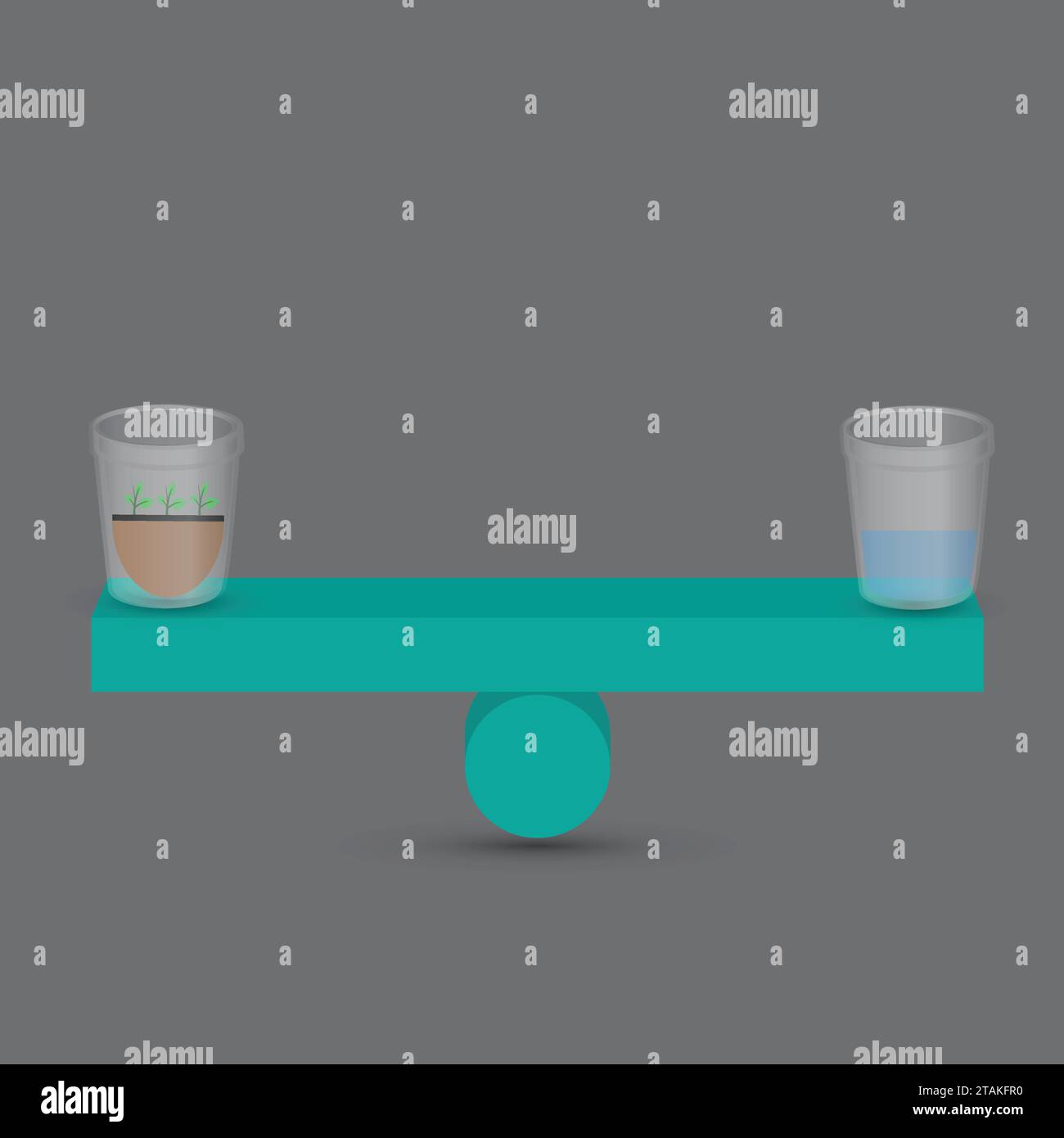 Bicchieri con terreno e acqua in equilibrio su un'alveare Illustrazione Vettoriale