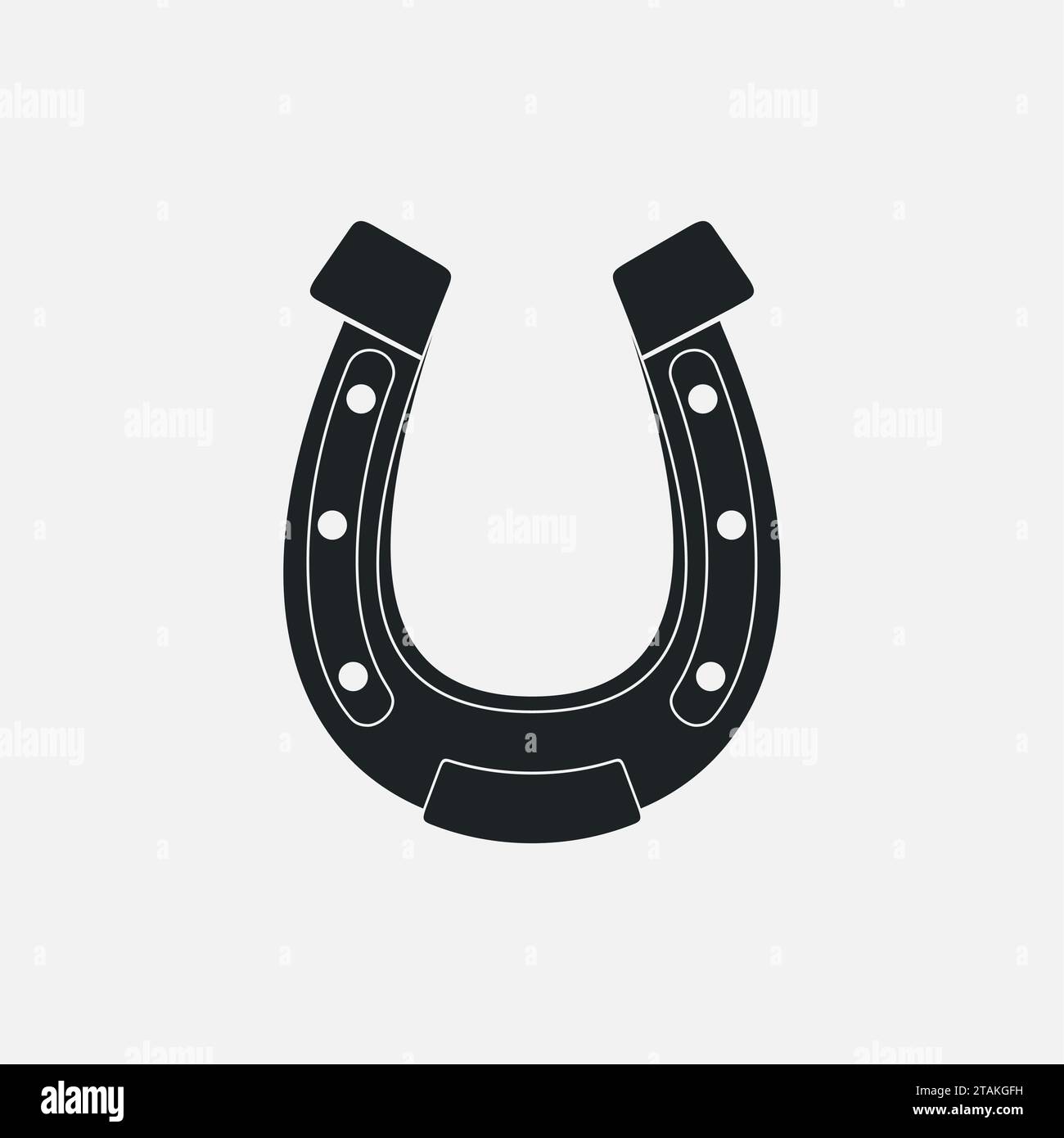 Icona a ferro di cavallo. Icona a ferro di cavallo in stile piatto. Icona a ferro di cavallo isolata. Illustrazione vettoriale. Illustrazione Vettoriale