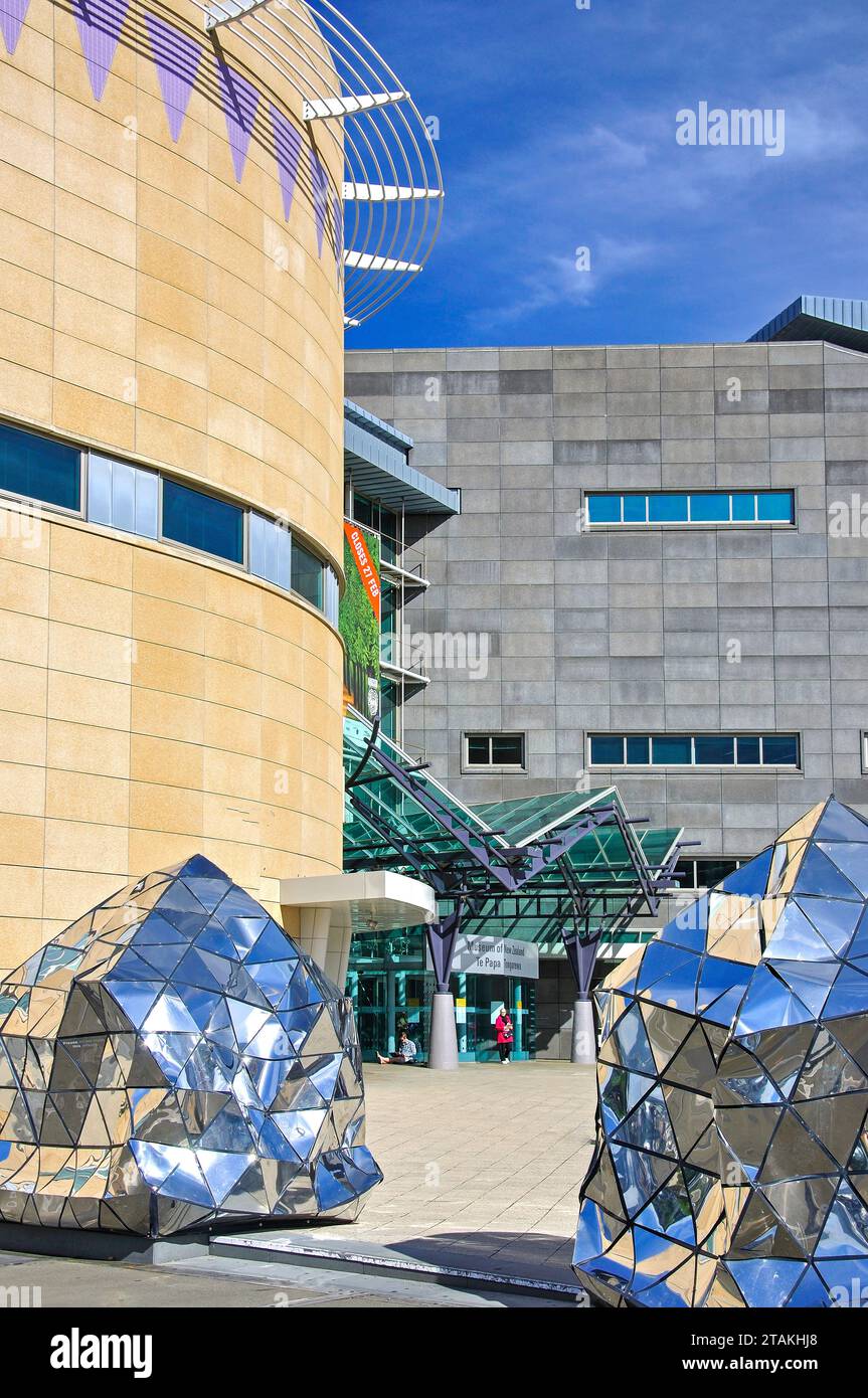 Il museo della Nuova Zelanda Te Papa Tongarewa, cavo Street, Wellington, Regione di Wellington, Nuova Zelanda Foto Stock