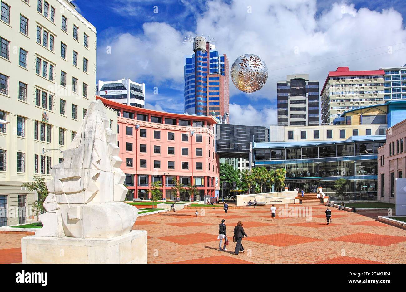 Piazza Civica, Wellington, Regione di Wellington, Isola del nord, Nuova Zelanda Foto Stock