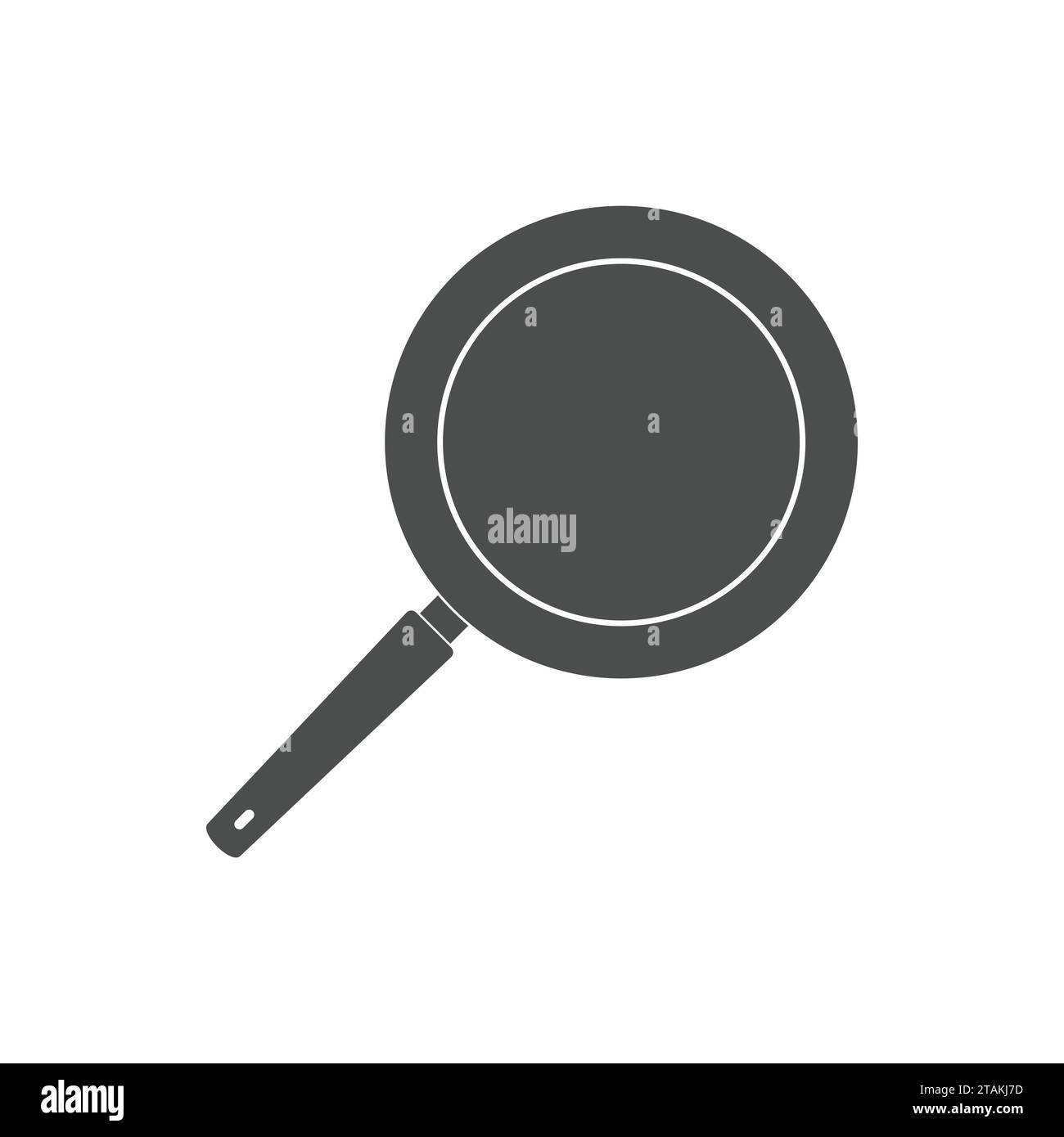 Pentola per utensili da cucina in acciaio con icona a forma di pentola isolata su sfondo bianco. Icona della padella da cucina e cartone animato della padella in metallo. Kitchenw Illustrazione Vettoriale