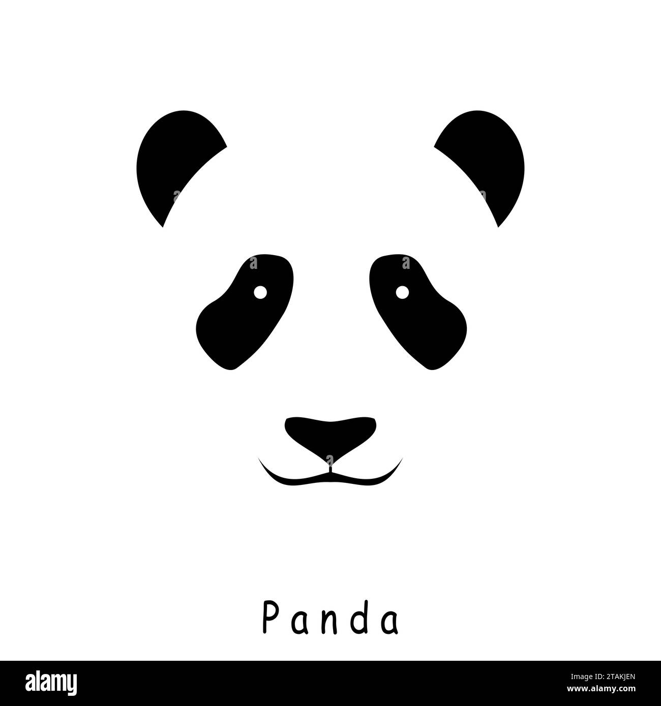 Vettore icona testa Panda su sfondo bianco Illustrazione Vettoriale