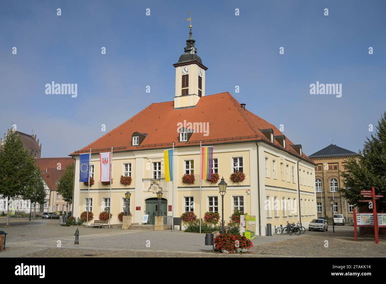 Altes Rathaus, Markt, Angermünde, Brandeburgo, Deutschland Foto Stock