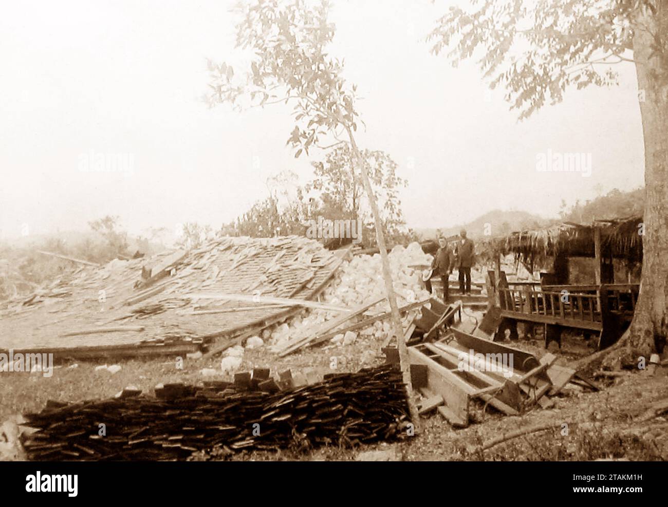 Wesleyan Church, Kingston, Giamaica terremoto nel 1907 Foto Stock