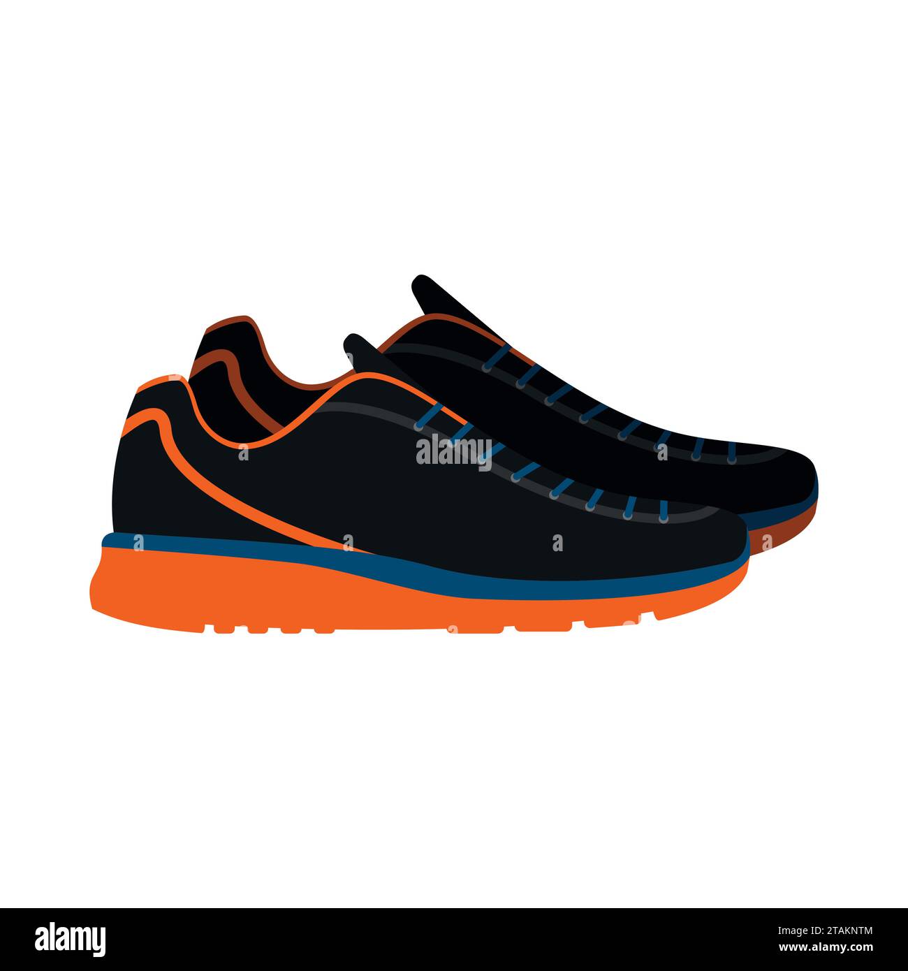 Sneakers, scarpe sportive isolate su sfondo bianco. calzature per un'illustrazione vettoriale sportiva e casual. Illustrazione Vettoriale