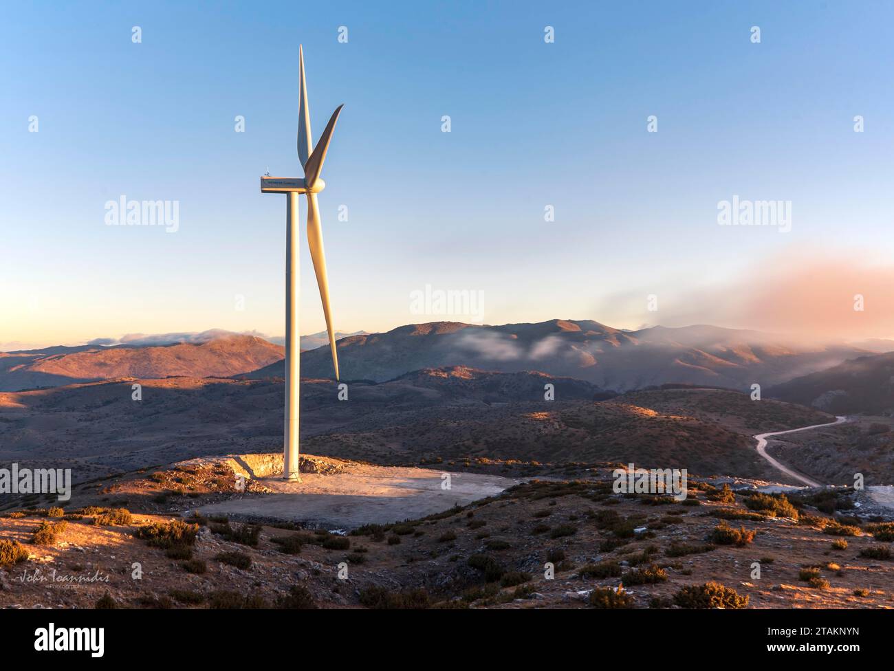 generatori eolici in grecia Foto Stock