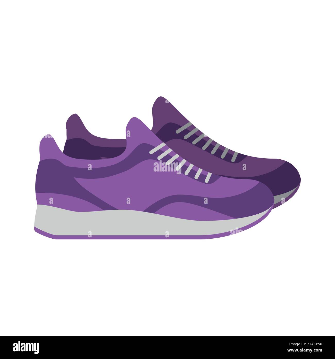 Sneakers, scarpe sportive isolate su sfondo bianco. calzature per un'illustrazione vettoriale sportiva e casual. Illustrazione Vettoriale
