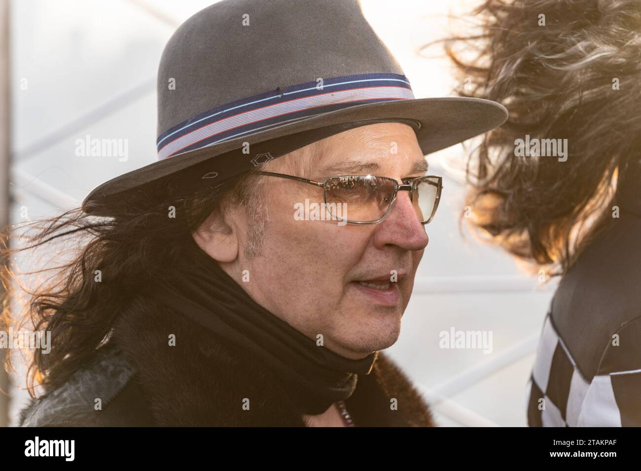 Eric Singer della KISS band visita la piattaforma di osservazione dell'Empire State Building a New York il 30 novembre 2023 per celebrare lo spettacolo finale della band al MSG Foto Stock