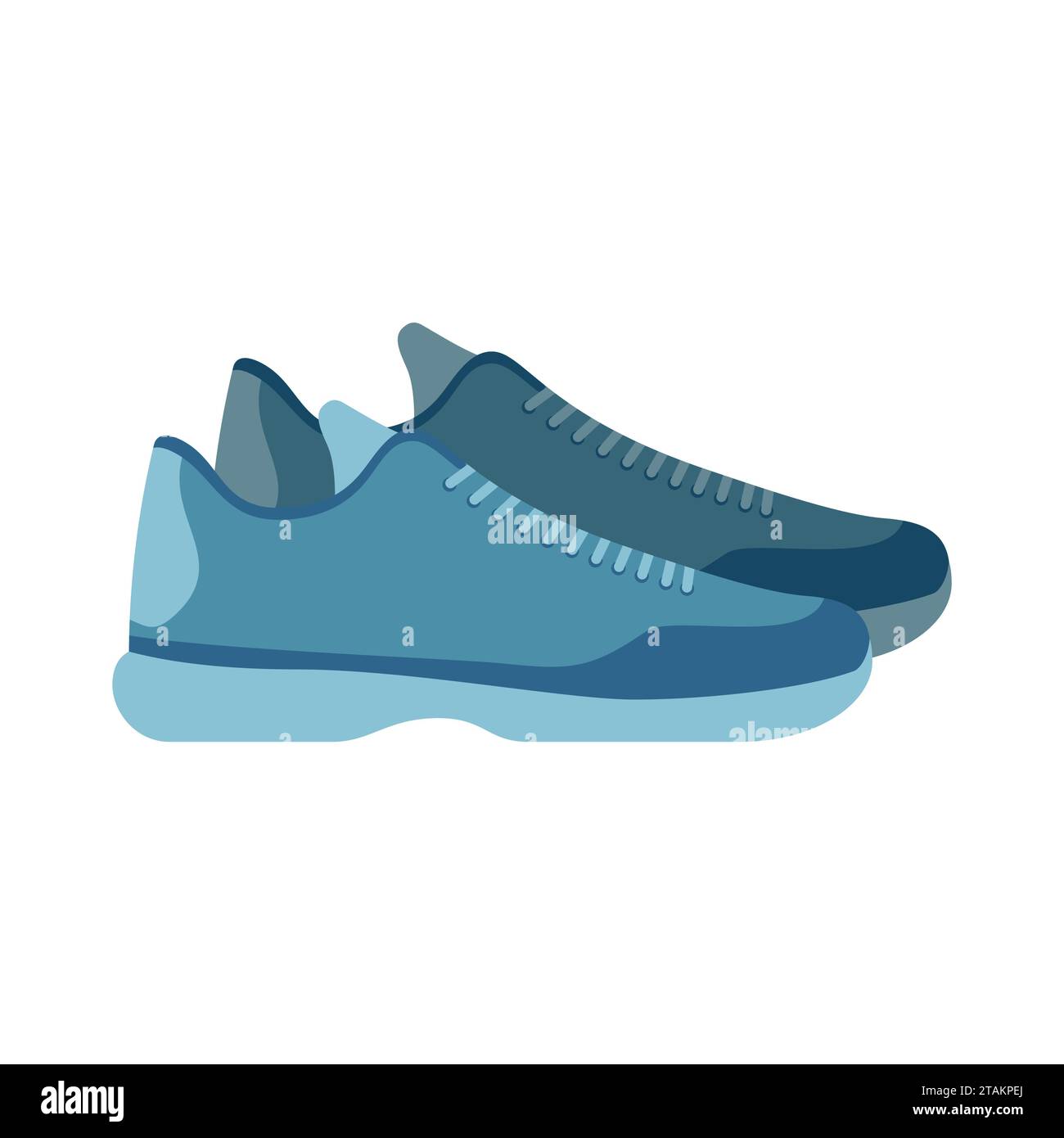 Sneakers, scarpe sportive isolate su sfondo bianco. calzature per un'illustrazione vettoriale sportiva e casual. Illustrazione Vettoriale