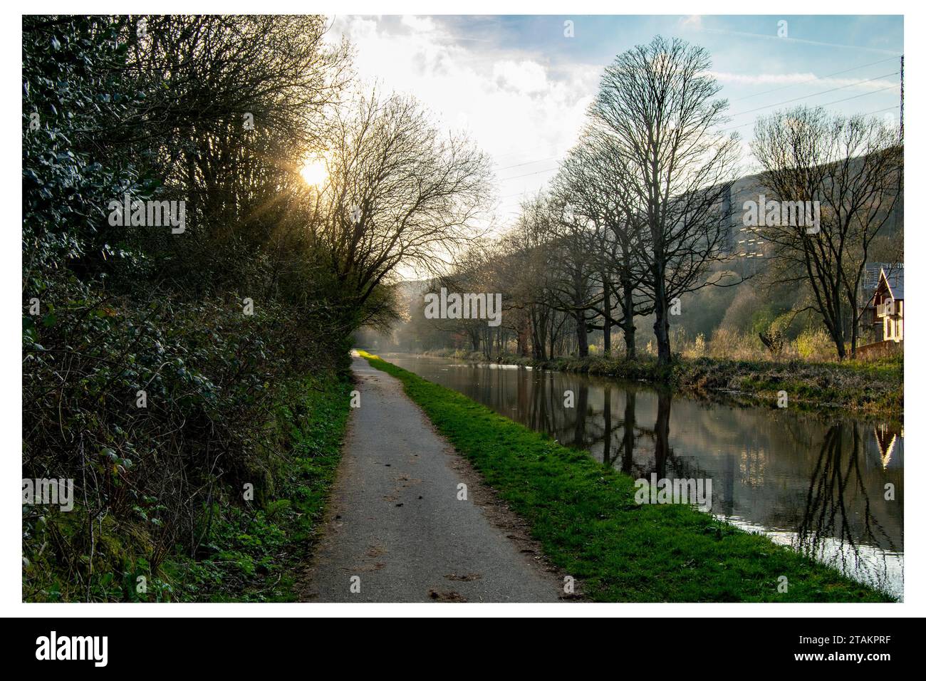 Calder e Hebble Navigation Canal a Cromwell Bottom Foto Stock