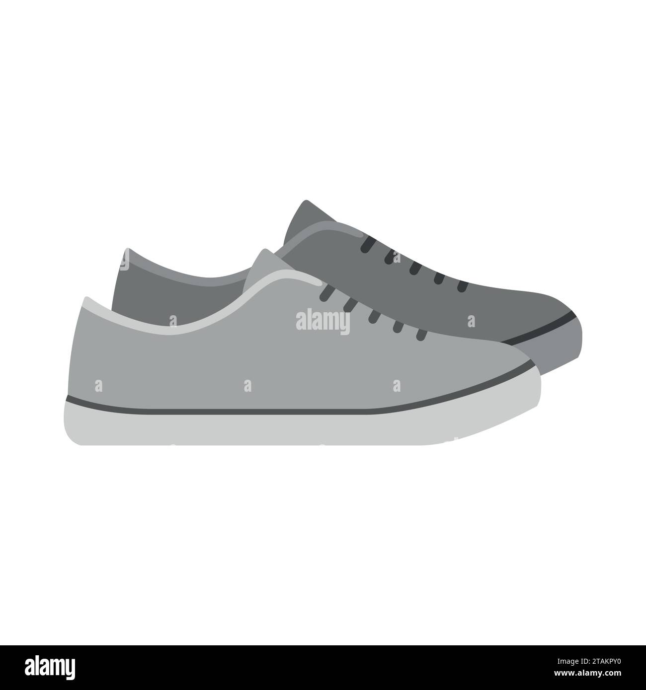 Sneakers, mocassini isolati su sfondo bianco. calzature per un'illustrazione vettoriale sportiva e casual. Illustrazione Vettoriale