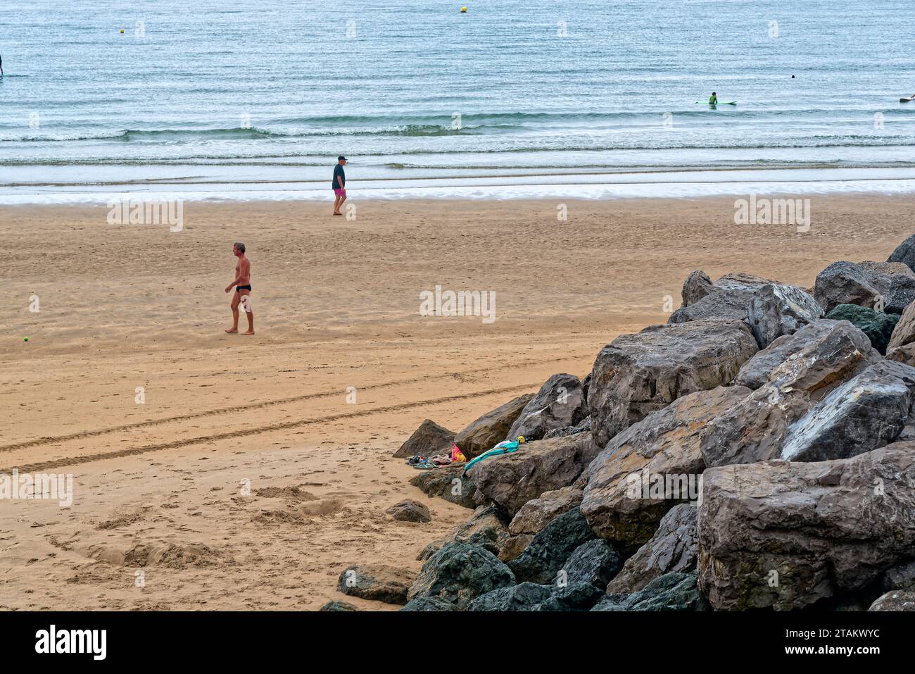 La plage de San sebastian dans le Pays basque Espagnol - Spiaggia di San Sebastian nei Paesi Baschi spagnoli Foto Stock