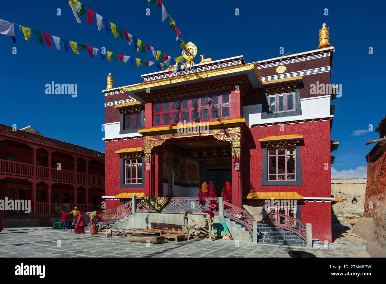 Chode Gonpa è il principale monastero Sakya di lo Manthang, capitale del distretto di Mustang, Nepal Foto Stock