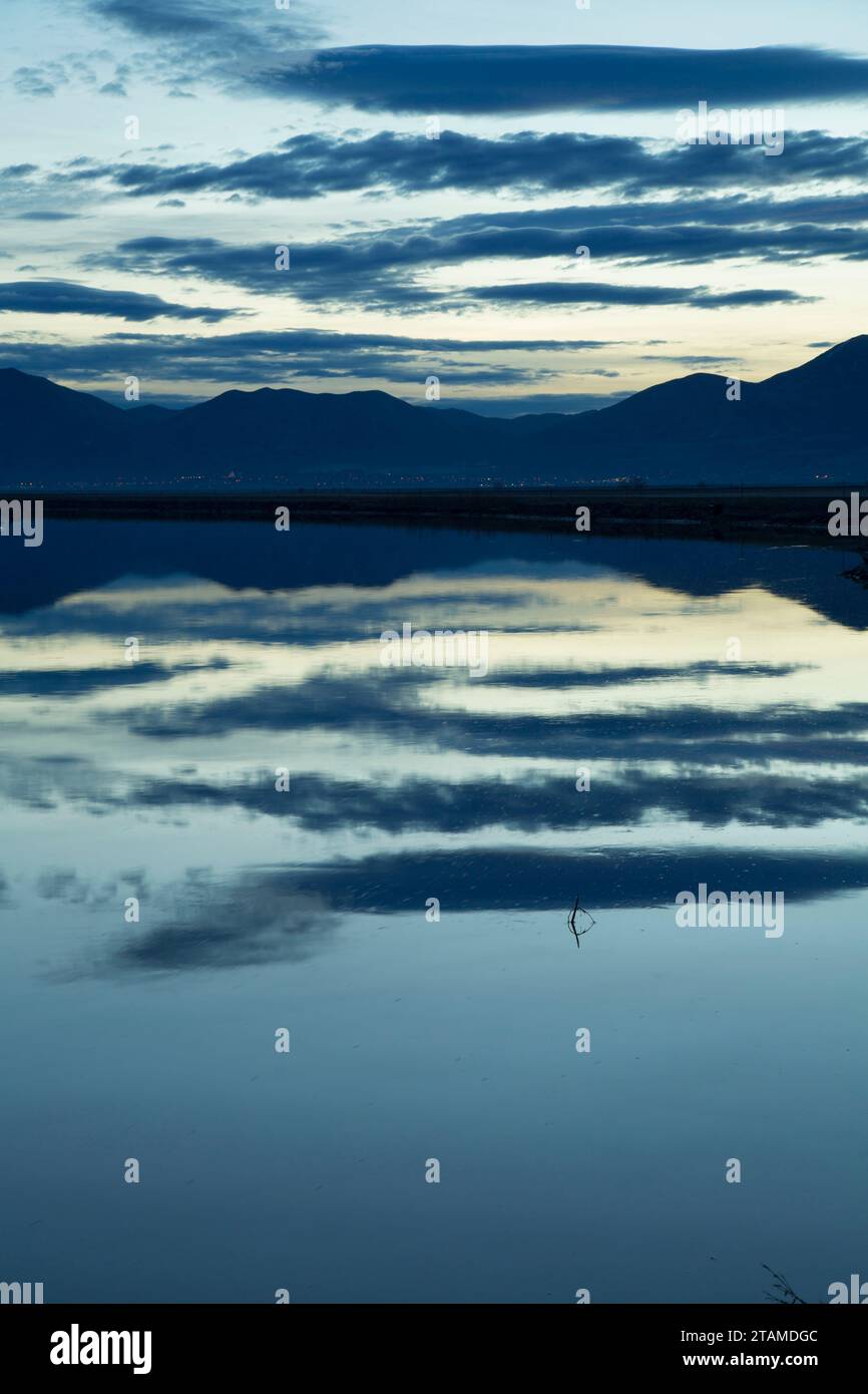 Bear River Dawn, Bear River Migratory Bird Refuge, Utah Foto Stock