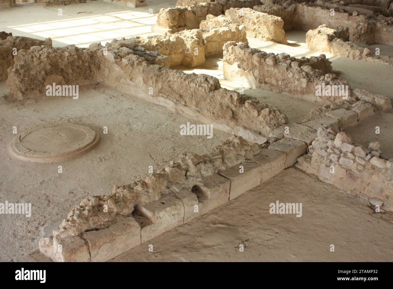 Le rovine del Palazzo di Nestore a Pylos, in Grecia Foto Stock