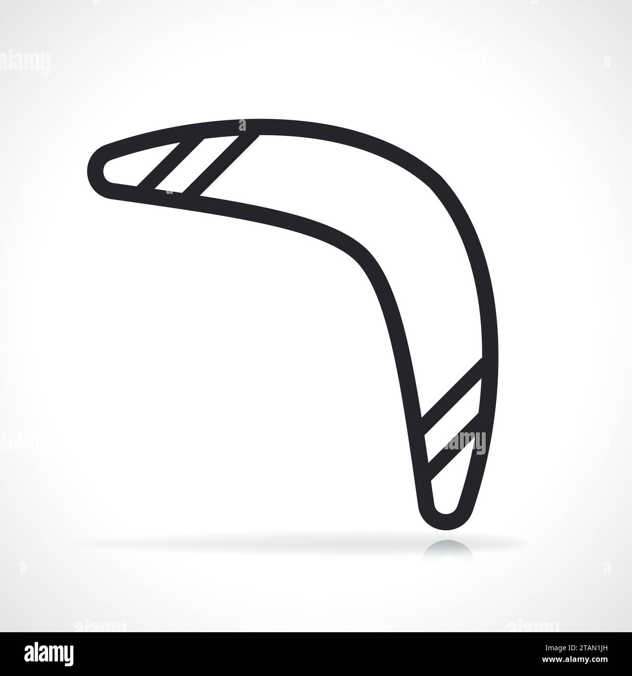 Immagine dell'icona boomerang con linea nera isolata Illustrazione Vettoriale