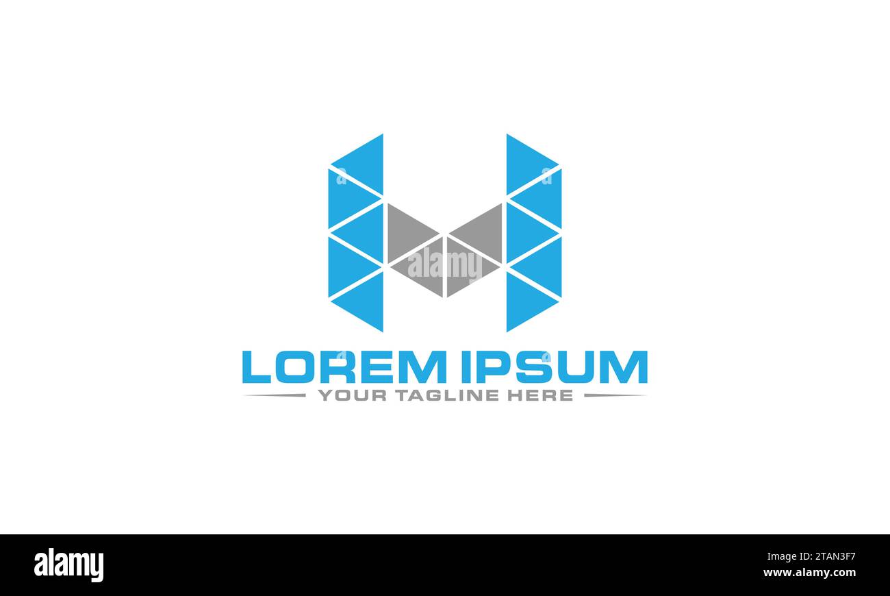 Design del logo MH Design esclusivo e moderno del logo Illustrazione Vettoriale