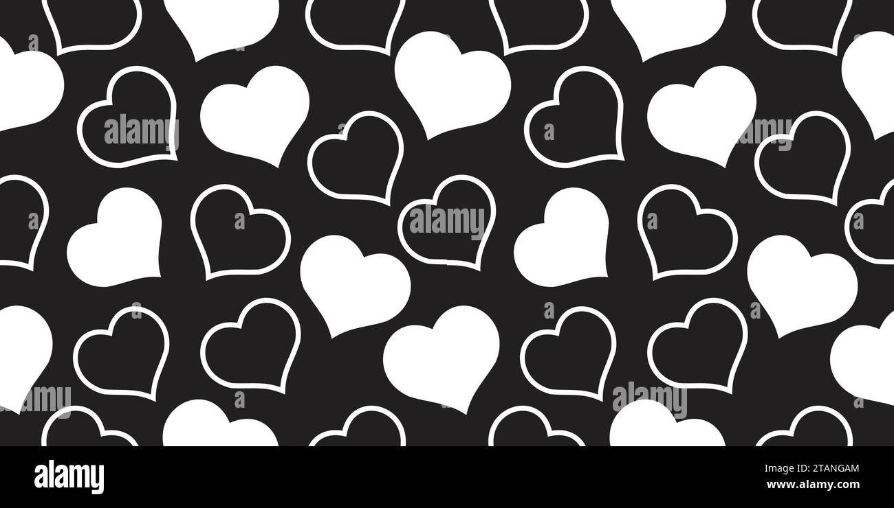 Elegante motivo a forma di cuore bianco e nero avvolto in un regalo. Per Natale, compleanni o San Valentino e per altri scopi con un design creativo Illustrazione Vettoriale