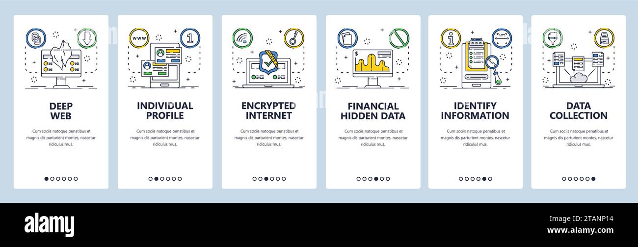 Il modello vettoriale per schermate di inserimento di siti Web approfonditi e app mobili Illustrazione Vettoriale