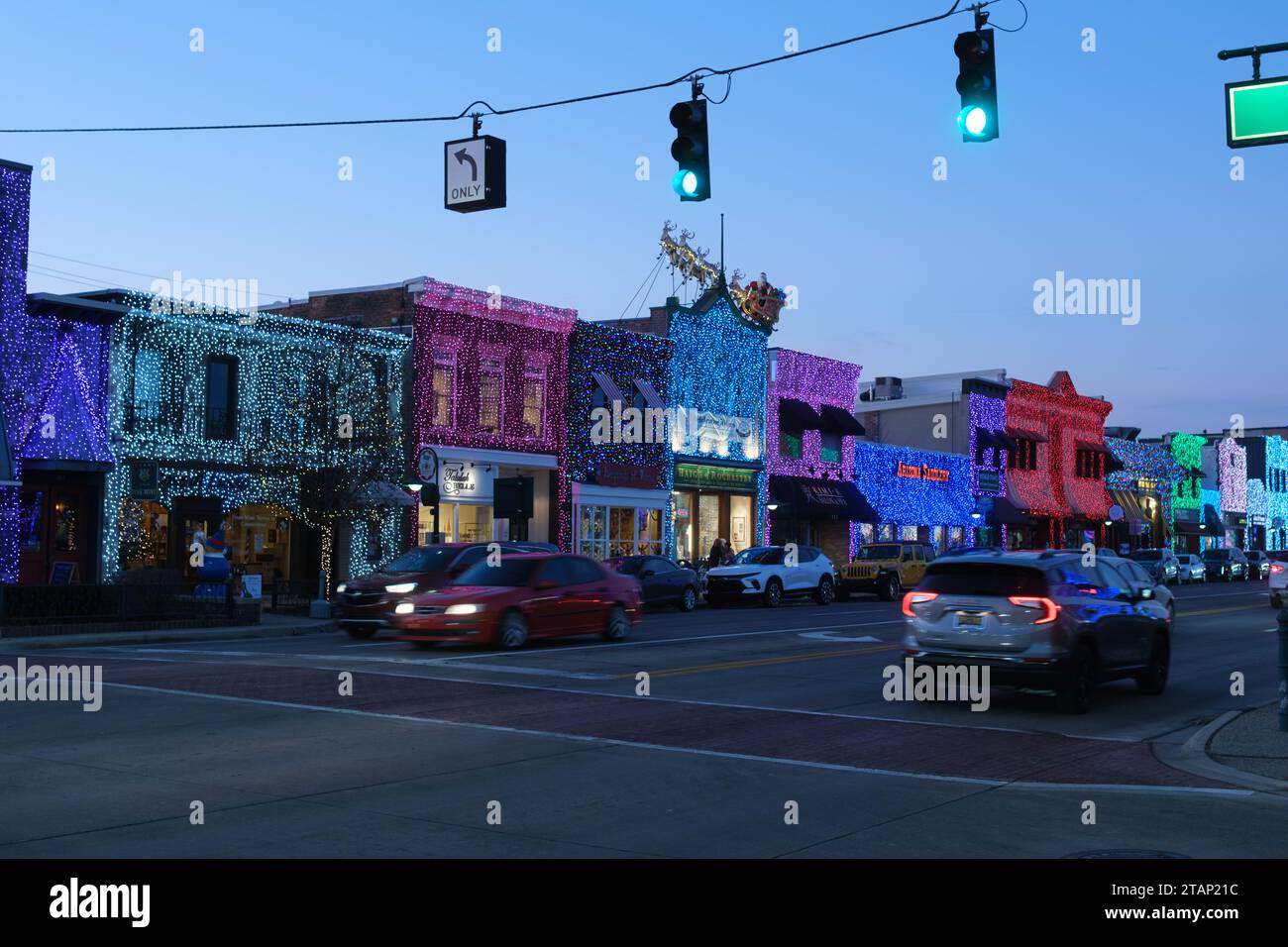 Big Bright Light Show, spettacolo di luci natalizie nel centro di Rochester, Michigan, USA Foto Stock