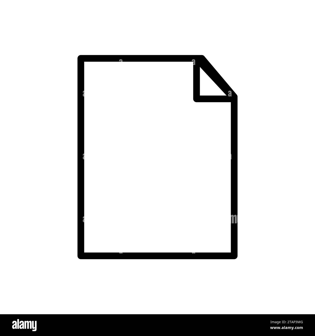Icona vettoriale, file di documento e simbolo di pagina. Cartellino cartaceo per l'elemento di design dell'ufficio aziendale. Riga dati vuota del computer. Forma del profilo e immagine del messaggio Illustrazione Vettoriale