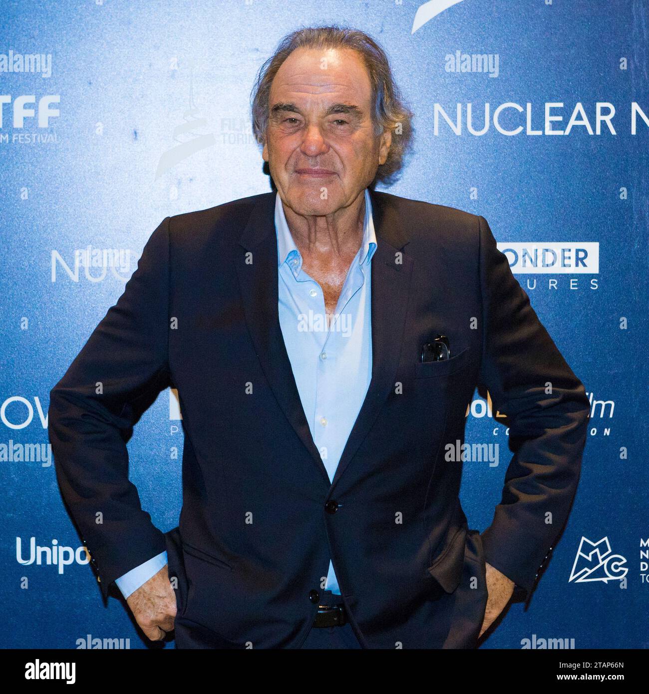 Torino, Italia. 2 dicembre 2023. Il regista americano Oliver Stone presenta il suo documentario "Nuclear Now" al Torino Film Festival 2023. Crediti: Marco Destefanis/Alamy Live News Foto Stock
