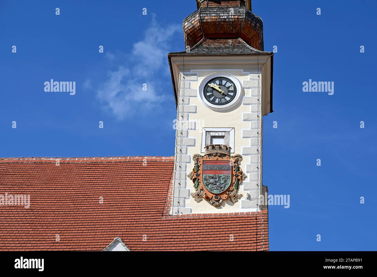 Vecchio municipio nella capitale del distretto Mödling, bassa Austria Foto Stock