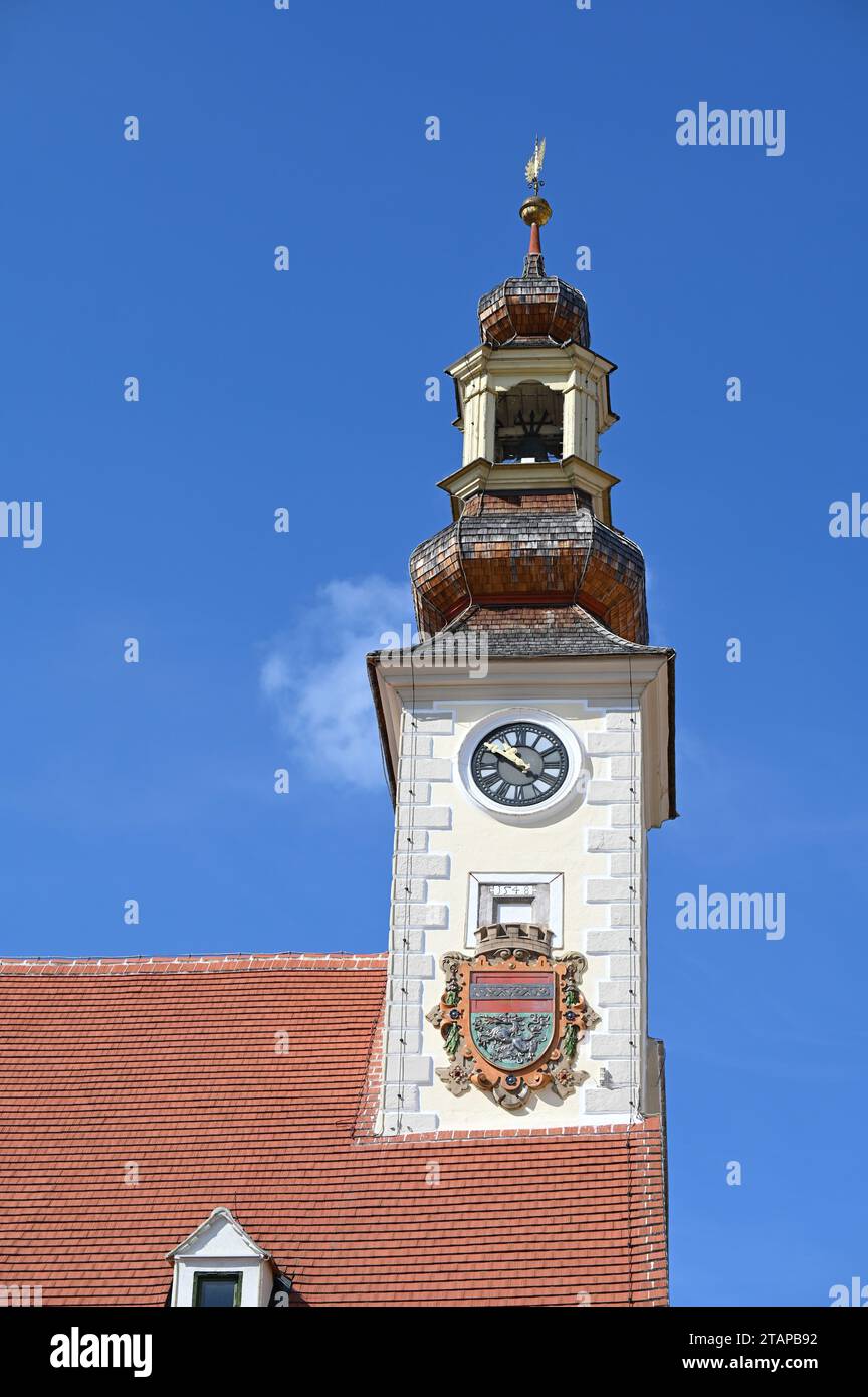 Vecchio municipio nella capitale del distretto Mödling, bassa Austria Foto Stock