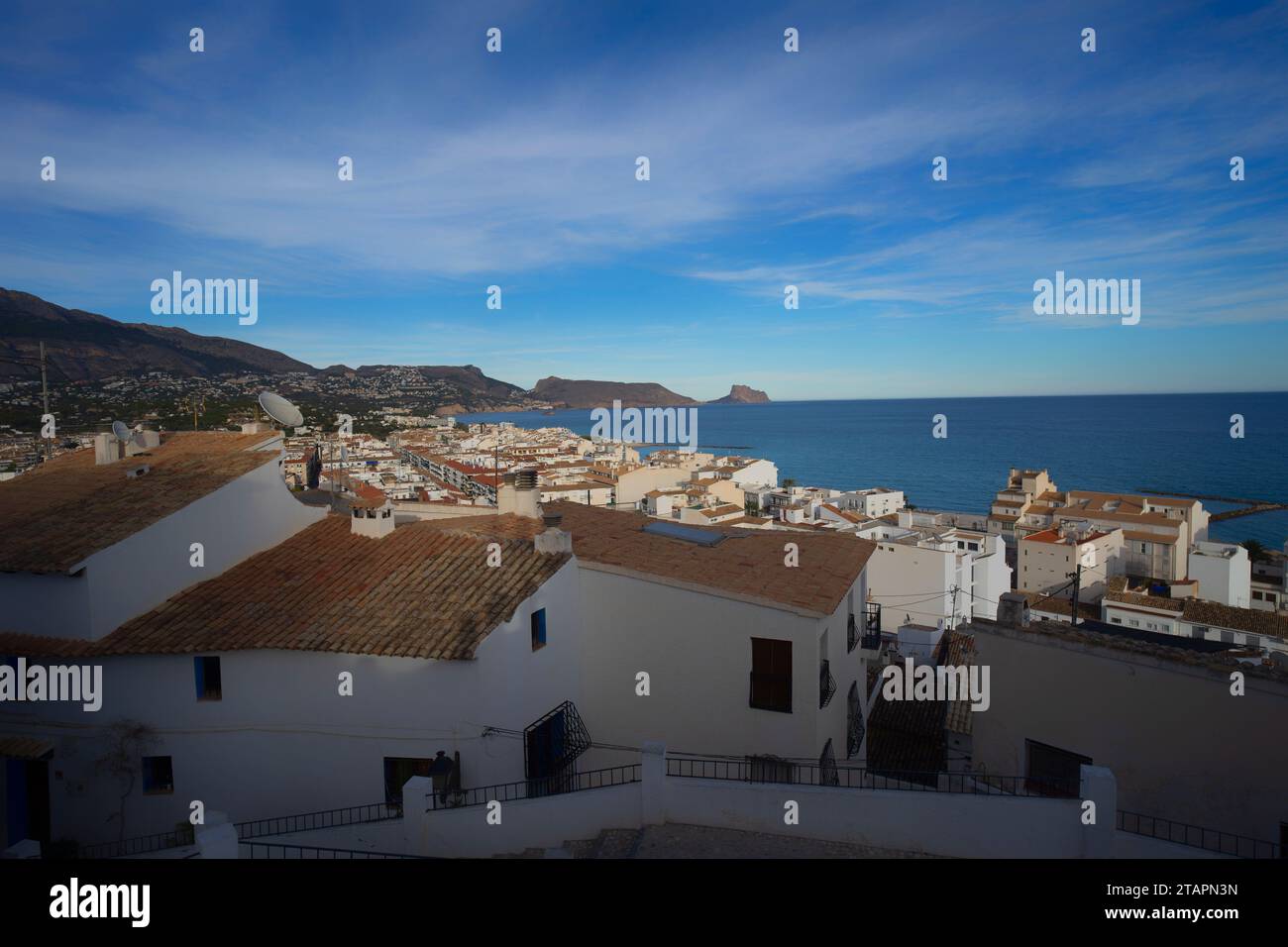 Vista sul villaggio di Altea, Valencia, Spagna Foto Stock