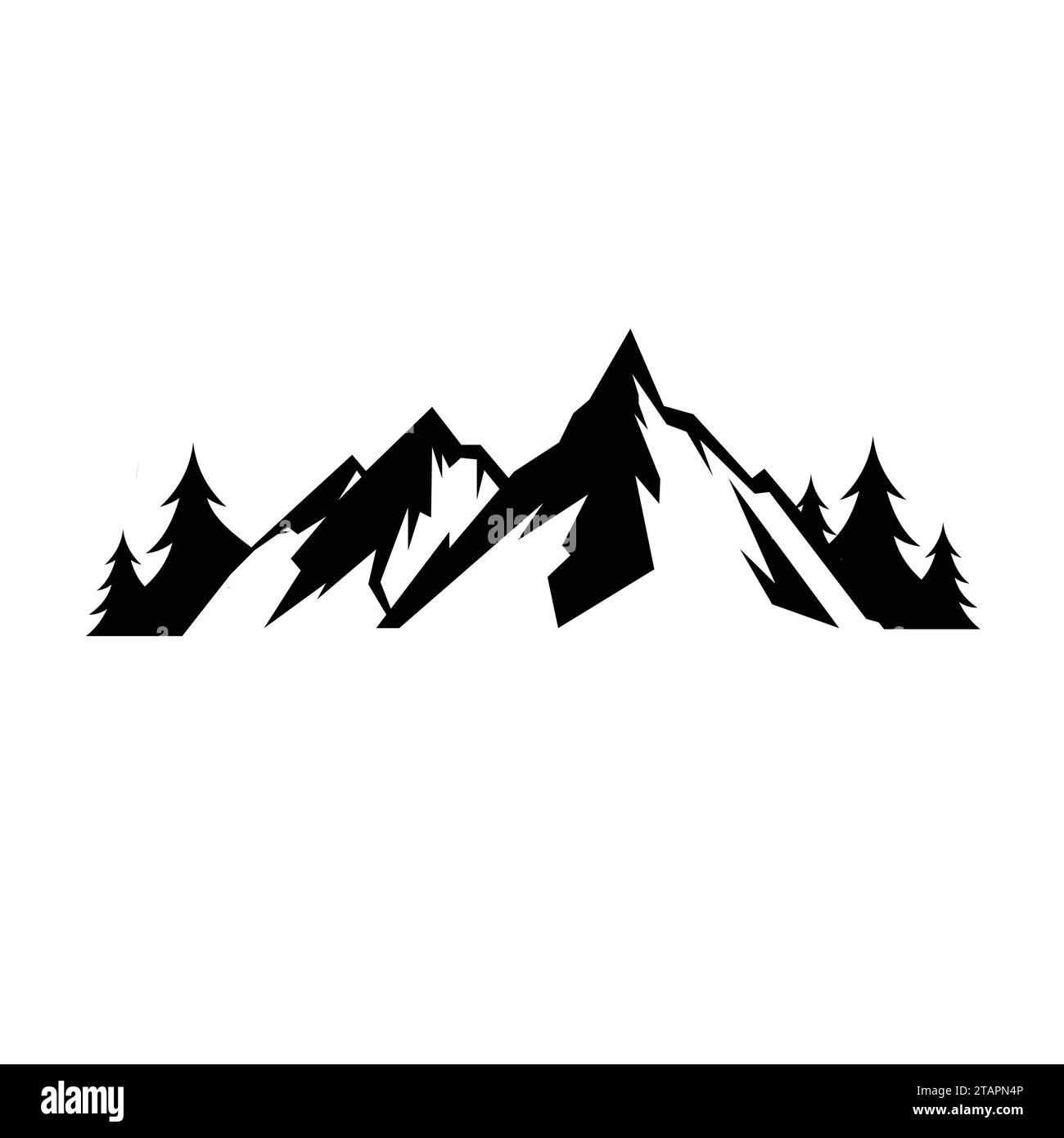 Mountain, Vulcano, Summit, Peak Icon Logo modello di Vector Illustration Design. EPS vettoriale 10. Illustrazione Vettoriale